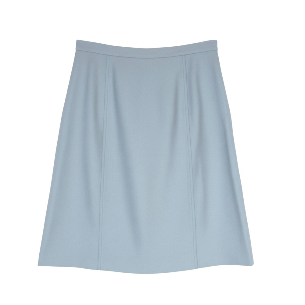 NWT JERRY LEWIS Lined CASHMERE & WOOL BLEND Side Zipper BLUE A-Line Skirt Sz L